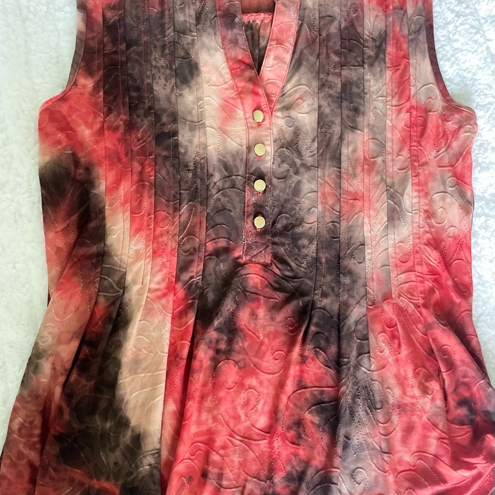 Elegant Tie-Dye Sleeveless Top